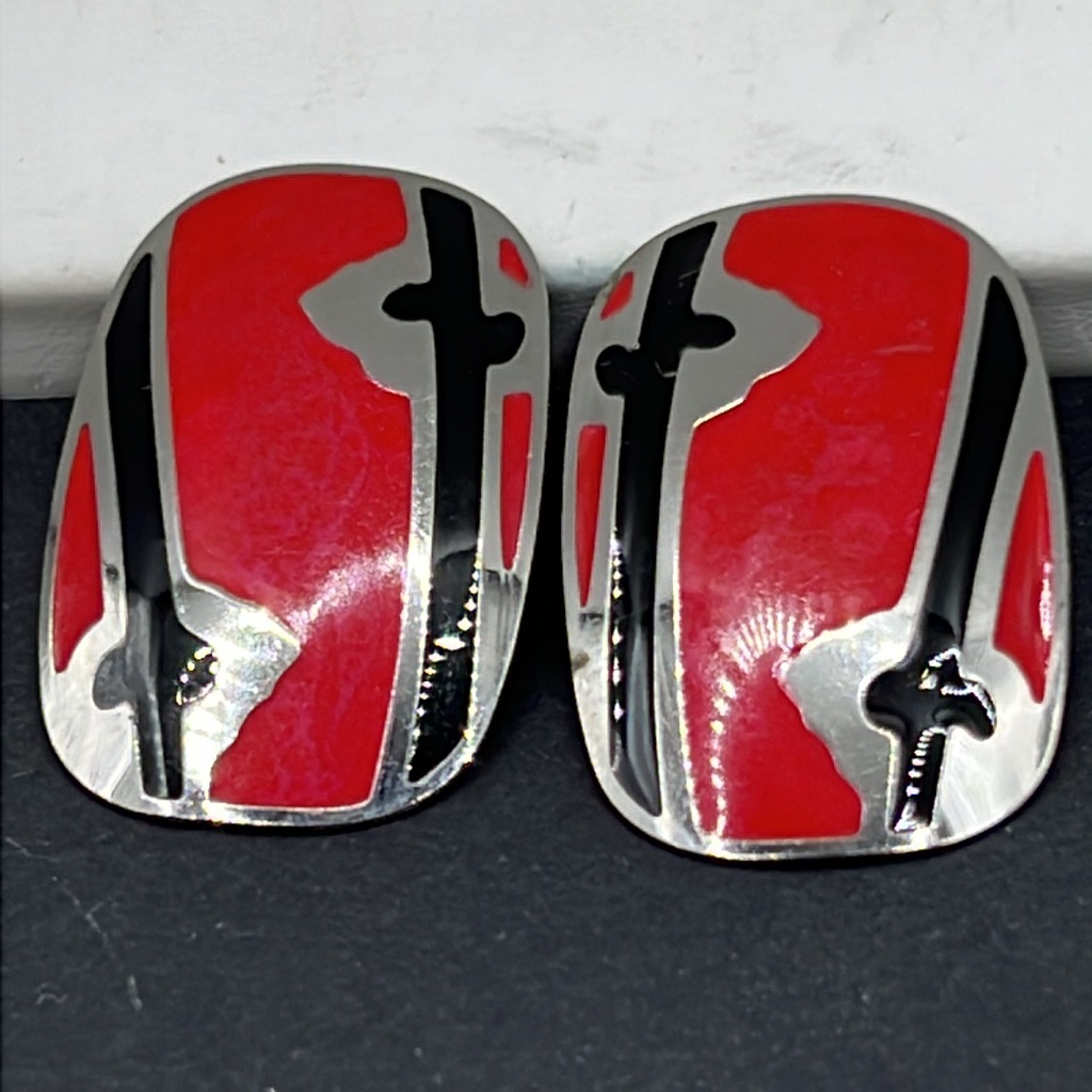 Vintage Berebi Red Enamel Earrings